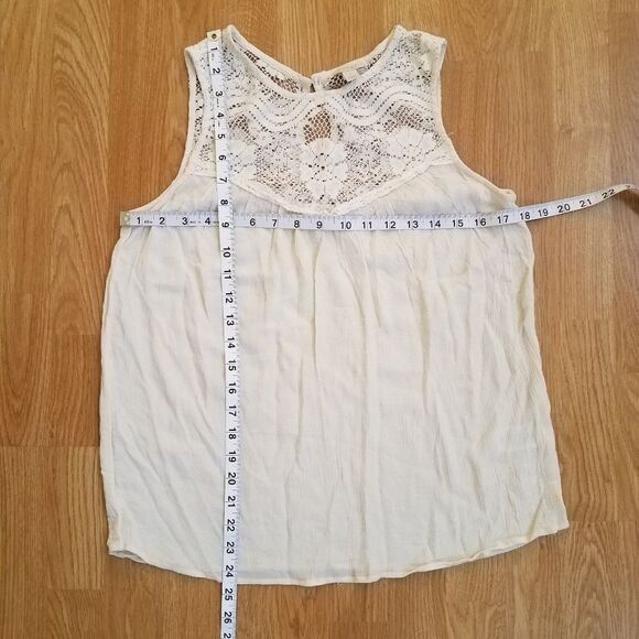 Hinge Lace Yoke Swing Tank sz Small in Ivory - Picture 7 of 8